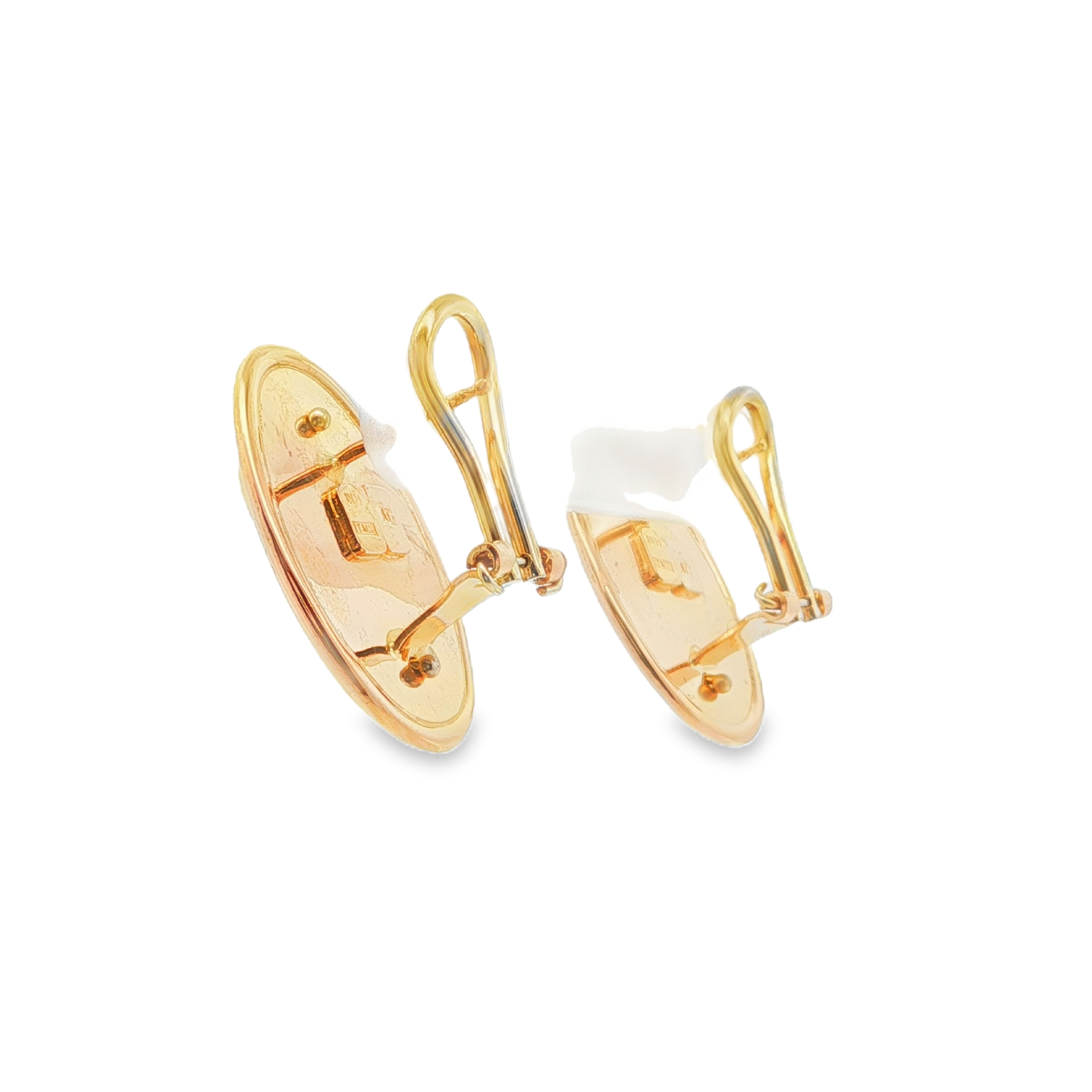 Estate by Martin Binder Gold Cameo Omega Earrings