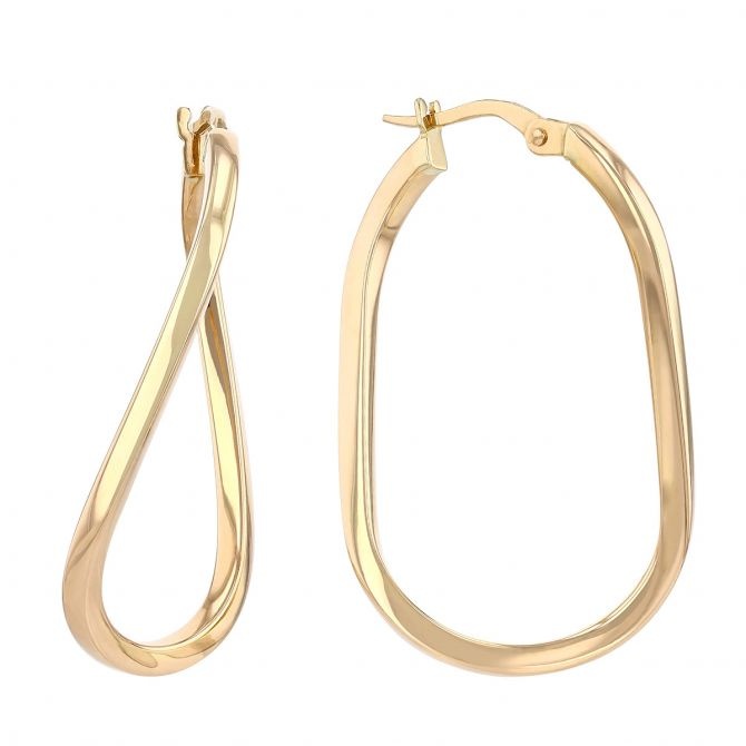 Roberto Coin Designer Gold Twist Hoop Earrings