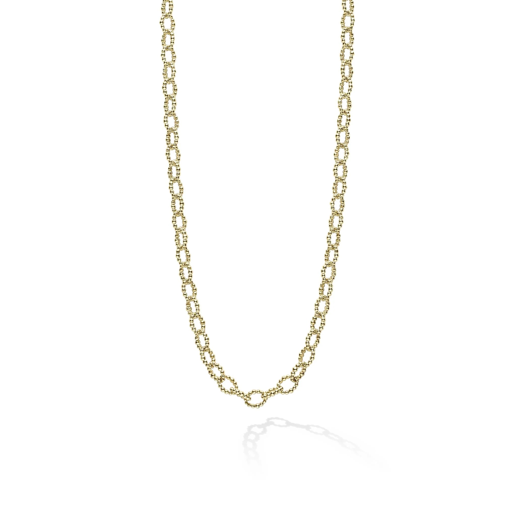 Lagos Signature Caviar Yellow Gold Chain Necklace