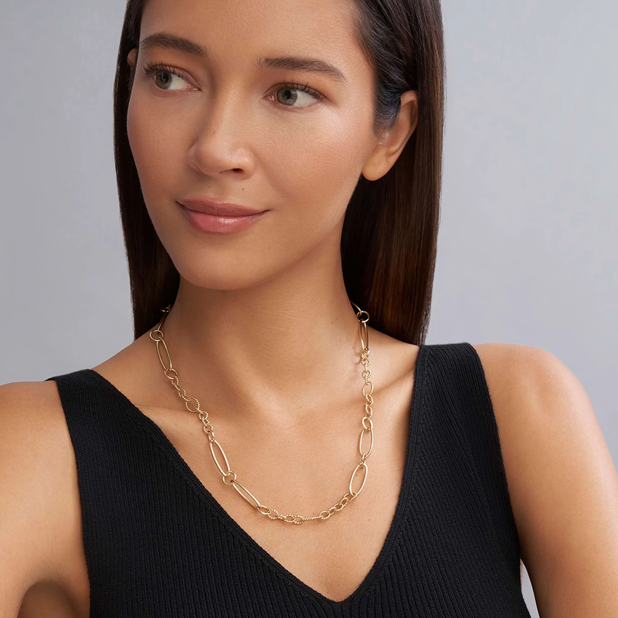 Lagos Signature Caviar 18k Gold Link Necklace