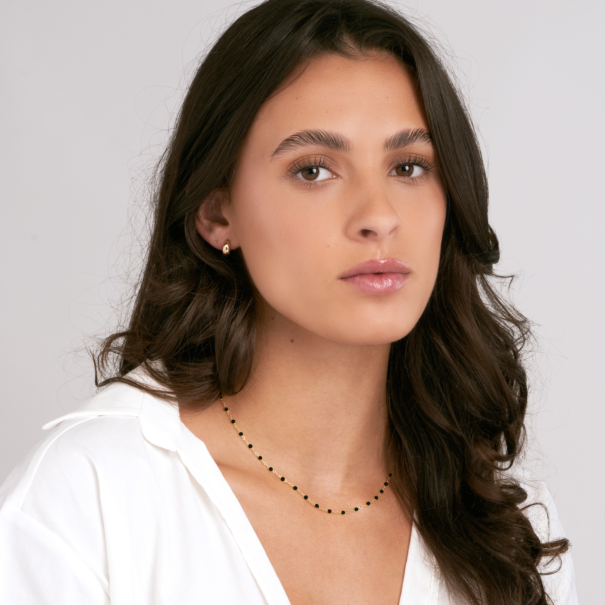 Aura By Martin Binder Black Enamel Piatto Chain Necklace
