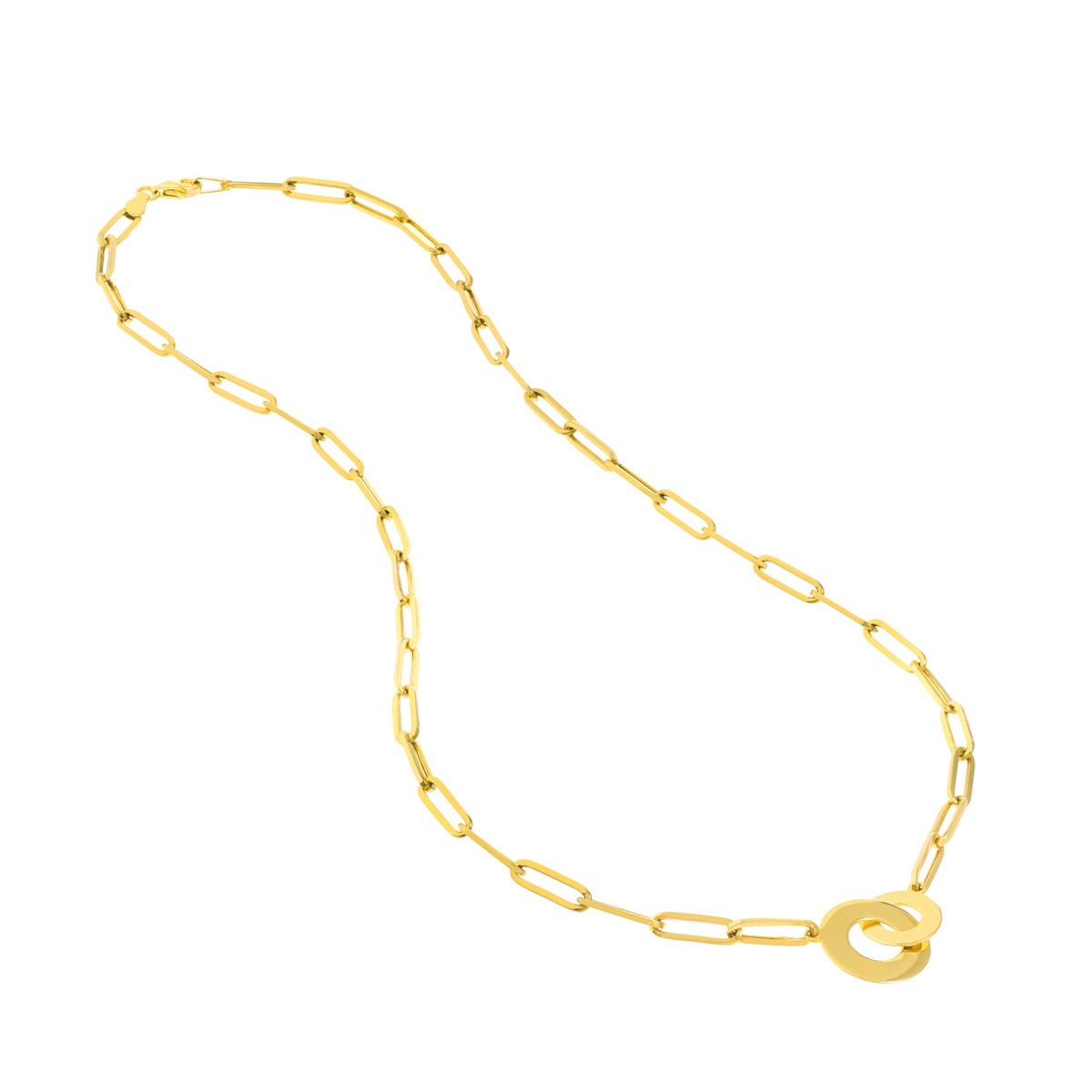 Aura By Martin Binder Paperclip Disks Necklace