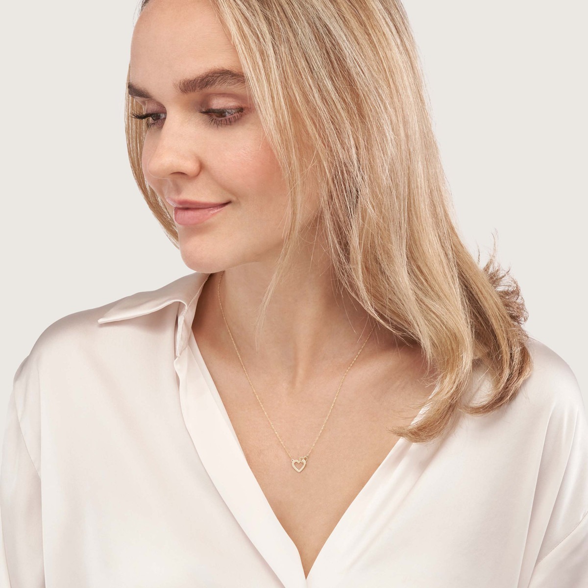 Aura By Martin Binder Mini Interlocked Heart Necklace