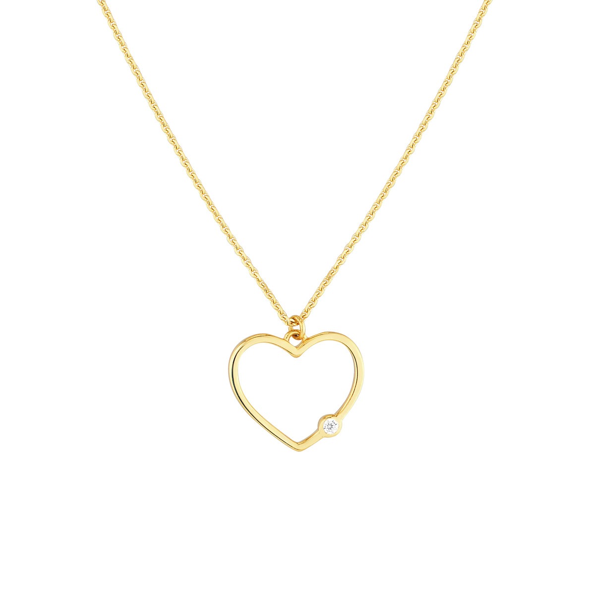 Aura By Martin Binder Open Heart Diamond Bezel Necklace