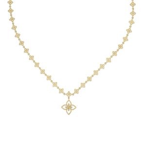 Roberto Coin Principessa Flower Chain & Diamond Pendant Necklace