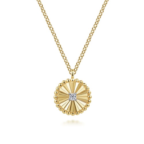 Gabriel & Co. Bujukan Diamond Cut Medallion Pendant Necklace (0.03 ct. tw.)