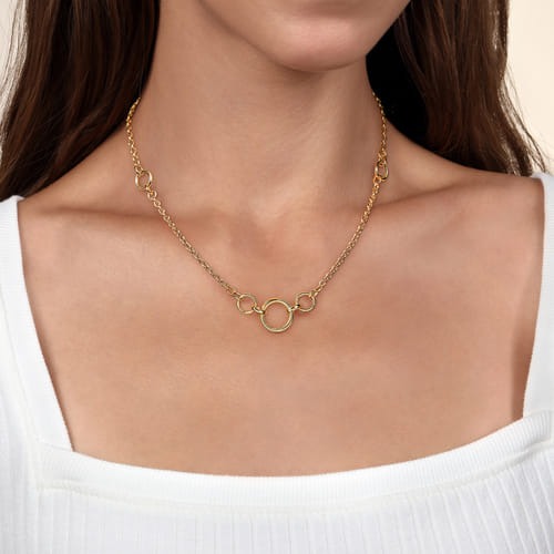 Gabriel & Co. Contemporary Hollow Tube Link Necklace