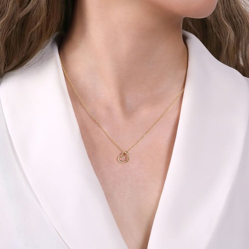 Gabriel & Co. Contemporary Tilted Heart Pendant Necklace