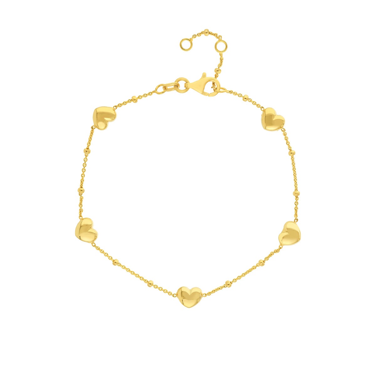 Aura By Martin Binder Puffed Heart Stations Saturn Bracelet