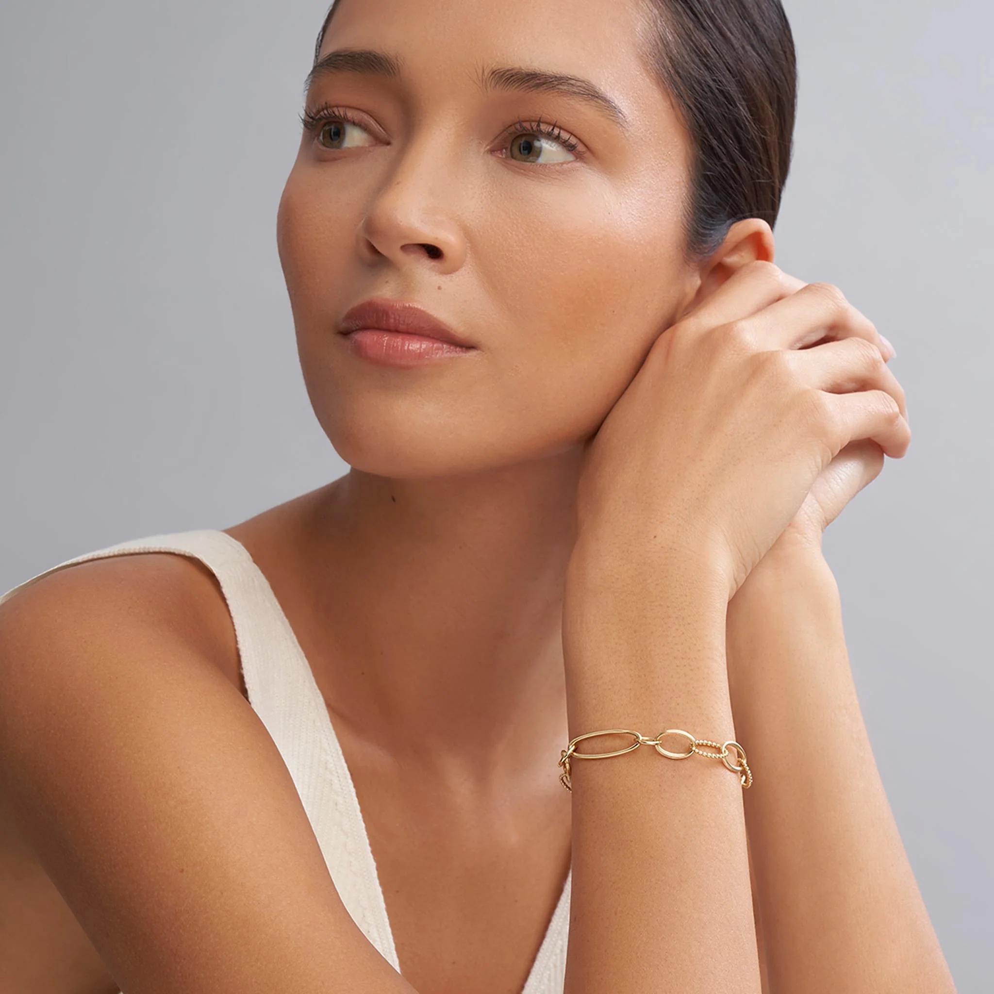 LAGOS Signature Caviar 18K Oval Gold Link Bracelet