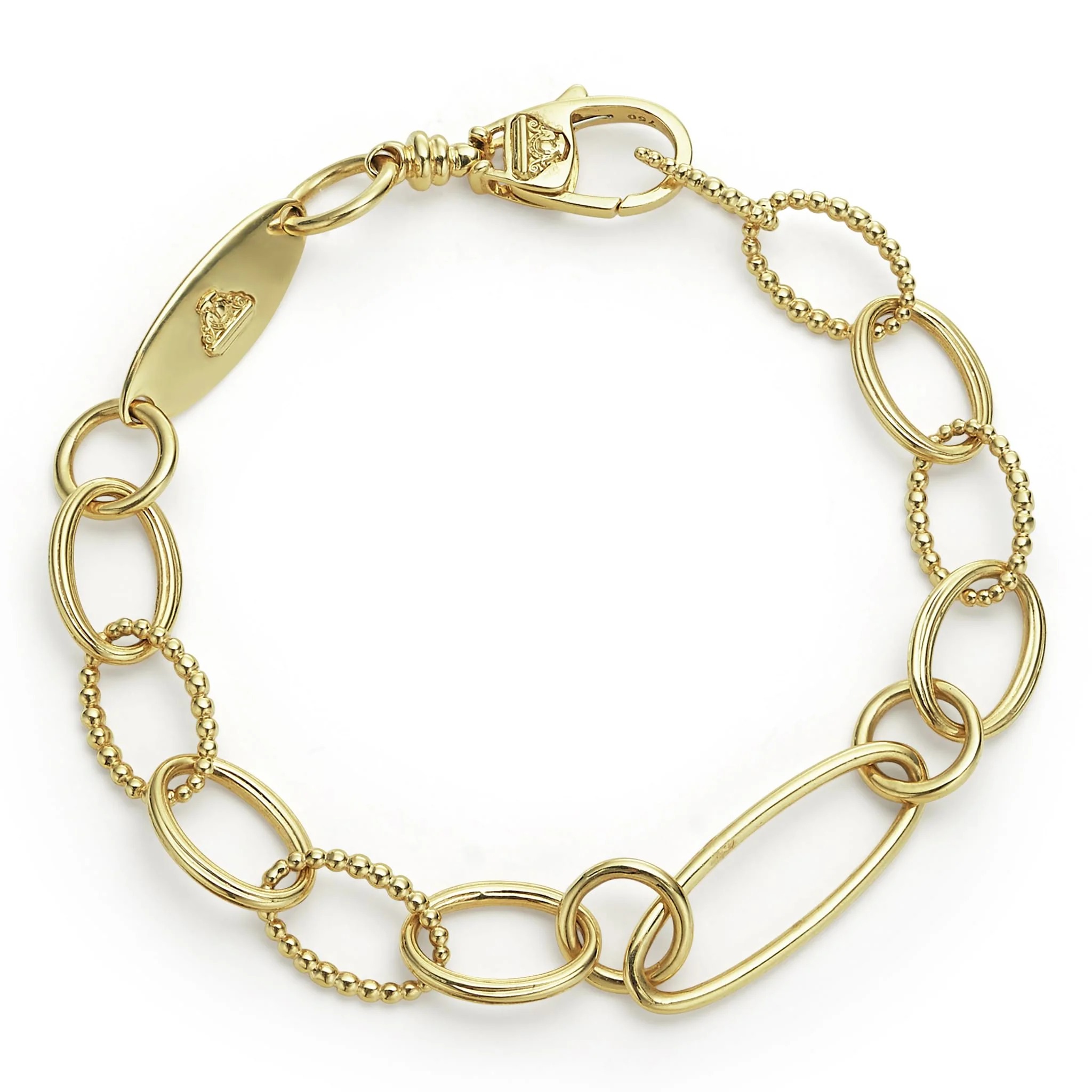 LAGOS Signature Caviar 18K Oval Gold Link Bracelet