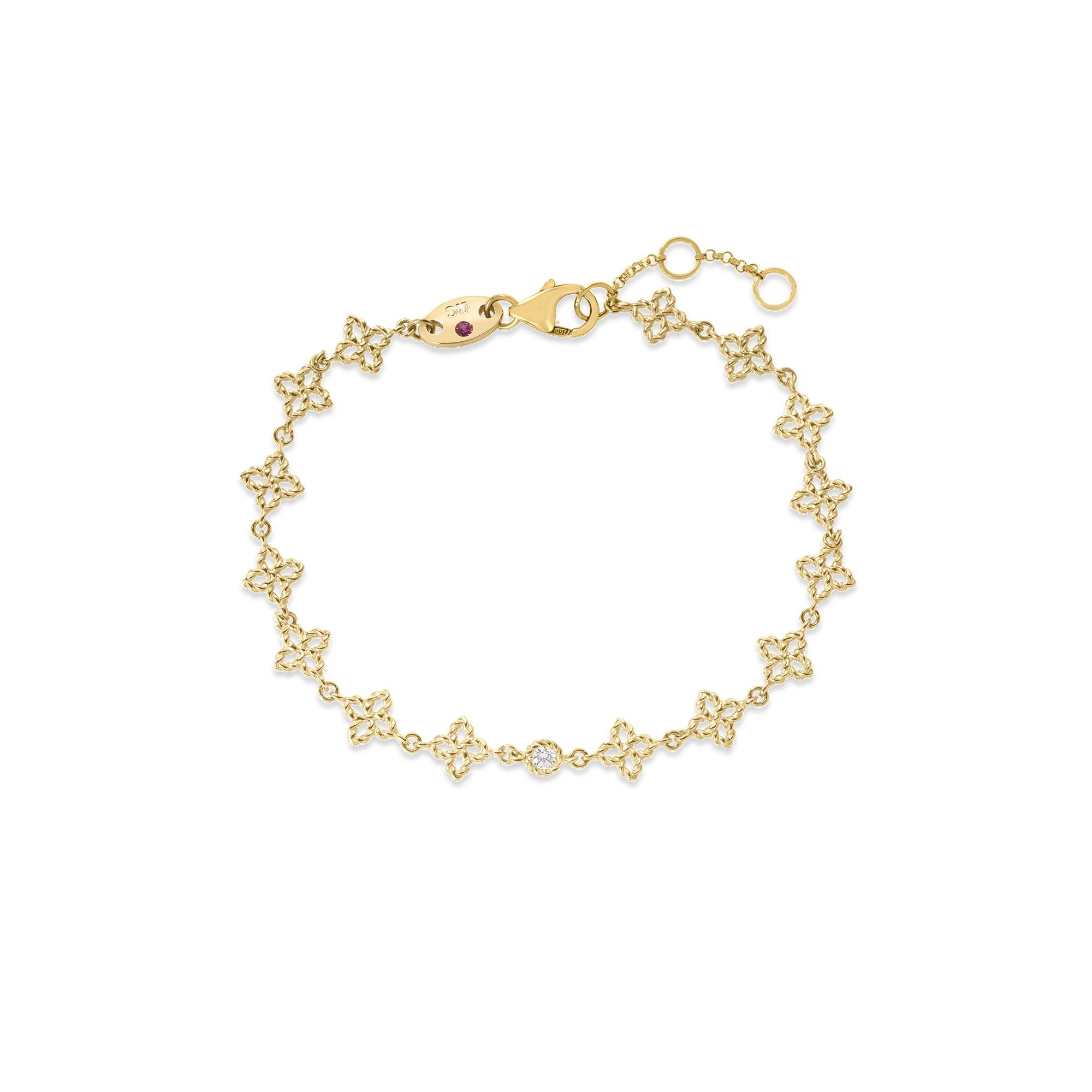 Roberto Coin Principessa Diamond & Flower Link Bracelet