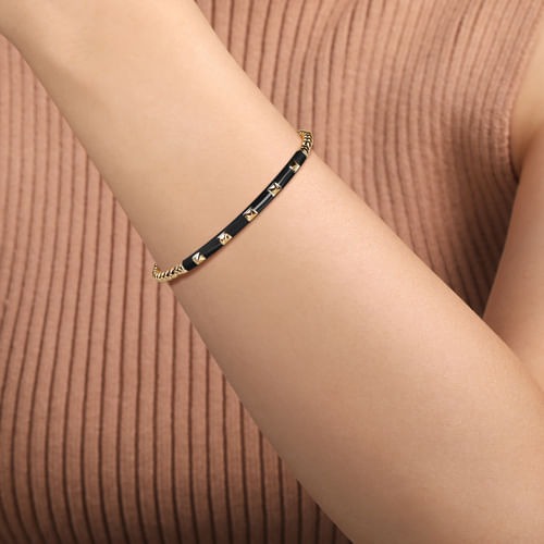 Gabriel & Co. Bujukan Beads & Pyramids Split Bangle Bracelet