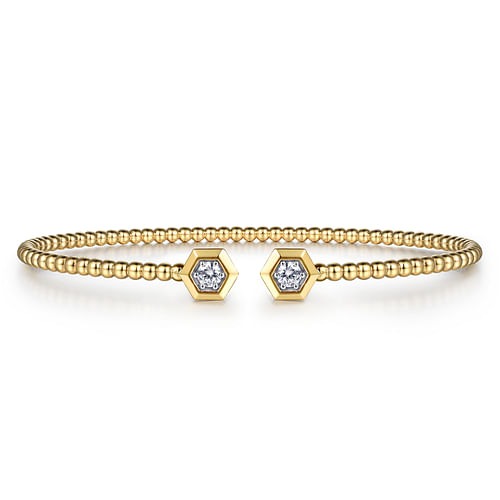 Gabriel & Co. Bujukan Beads & Diamond Split Bangle Bracelet (0.22 ct. tw.)