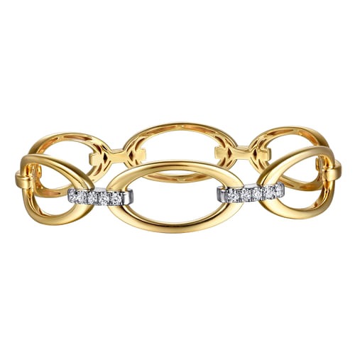 Gabriel & Co. Bujukan Two-Tone Diamond Link Bangle Bracelet