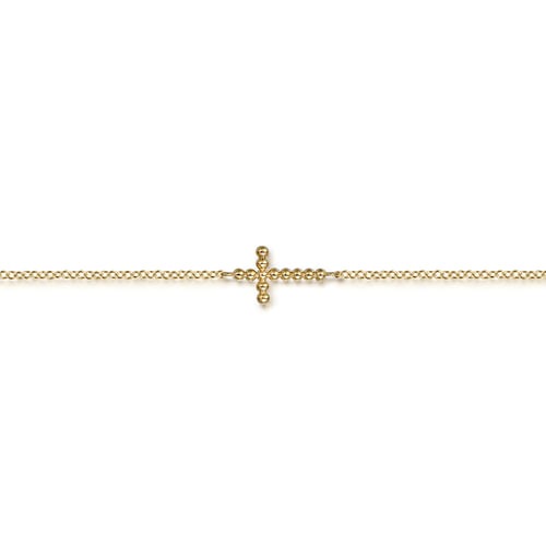 Gabriel & Co. Bujukan Plain Gold Cross Bracelet