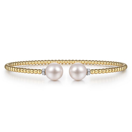 Gabriel & Co. Bujukan Diamond & Pearl Split Bangle Bracelet
