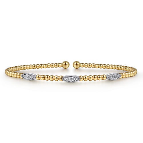 Gabriel & Co. Bujukan Two-Tone Diamond Bead Cuff Bracelet