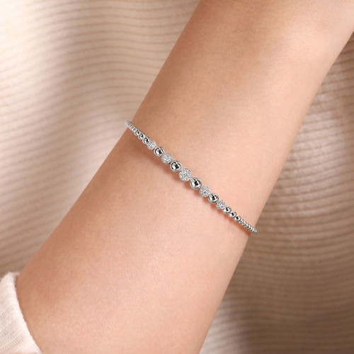 Gabriel & Co. Bujukan Bead Cuff Pave Diamond Station Bracelet (0.35 ct. tw.)