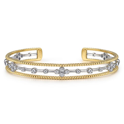 Gabriel & Co. Bujukan  Two-Tone Diamond Cuff Bracelet