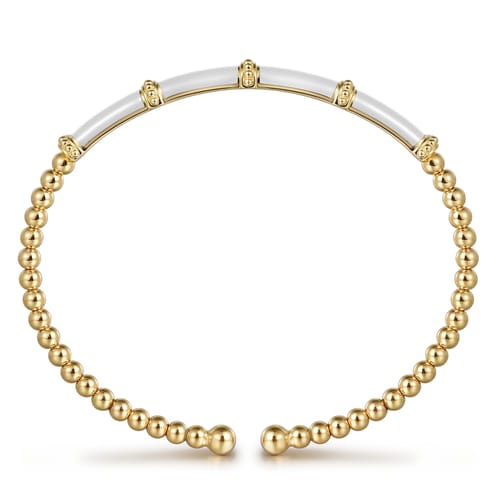 Gabriel & Co. Bujukan White Enamel Bar Split Bangle