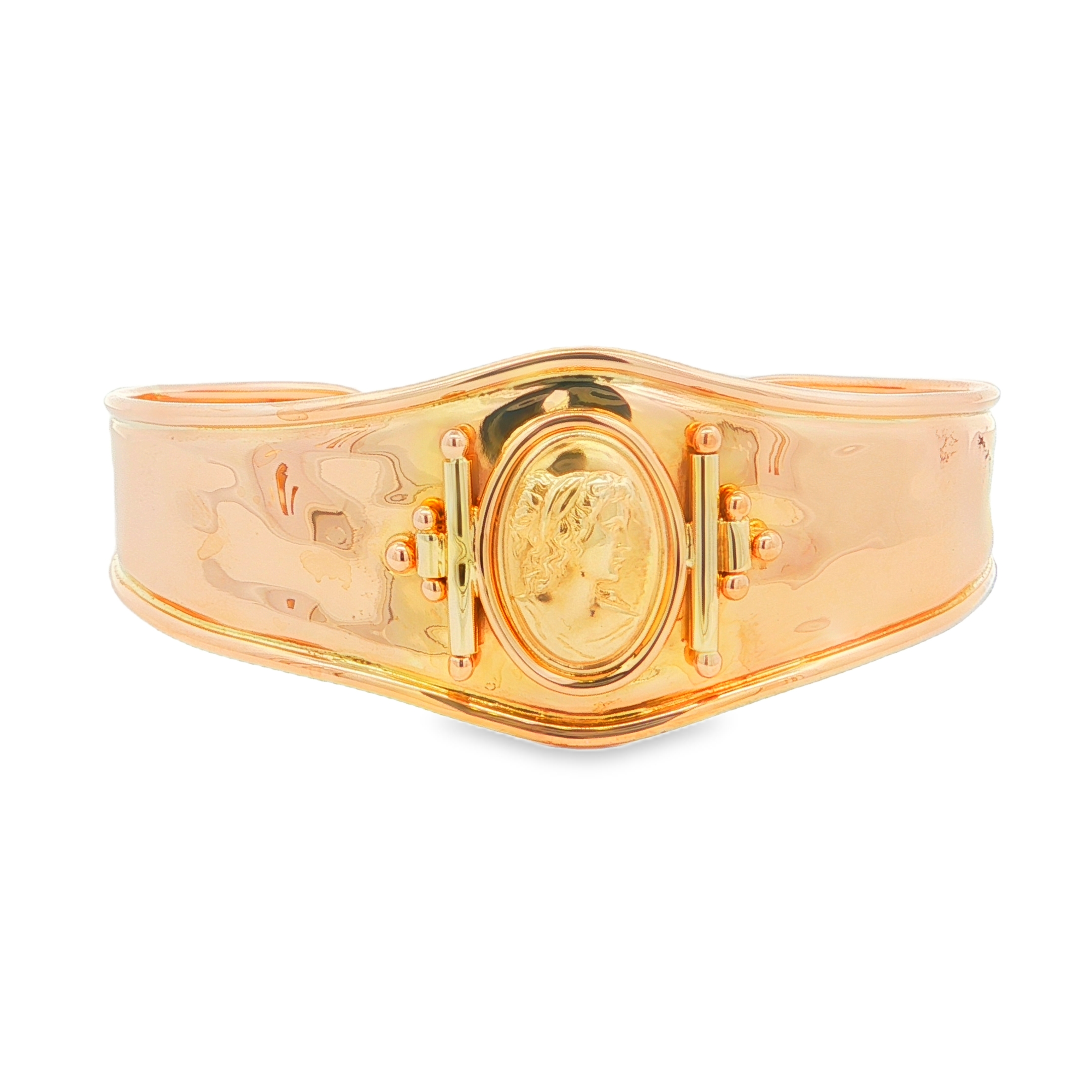 Estate by Martin Binder Gold Cameo Cuff Bracelet