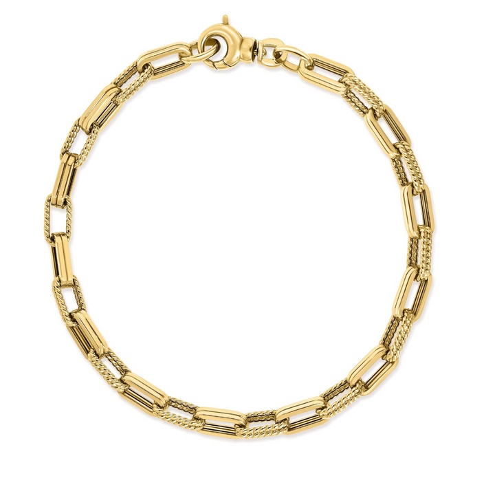 Roberto Coin Designer Gold Rectangular Link Bracelet