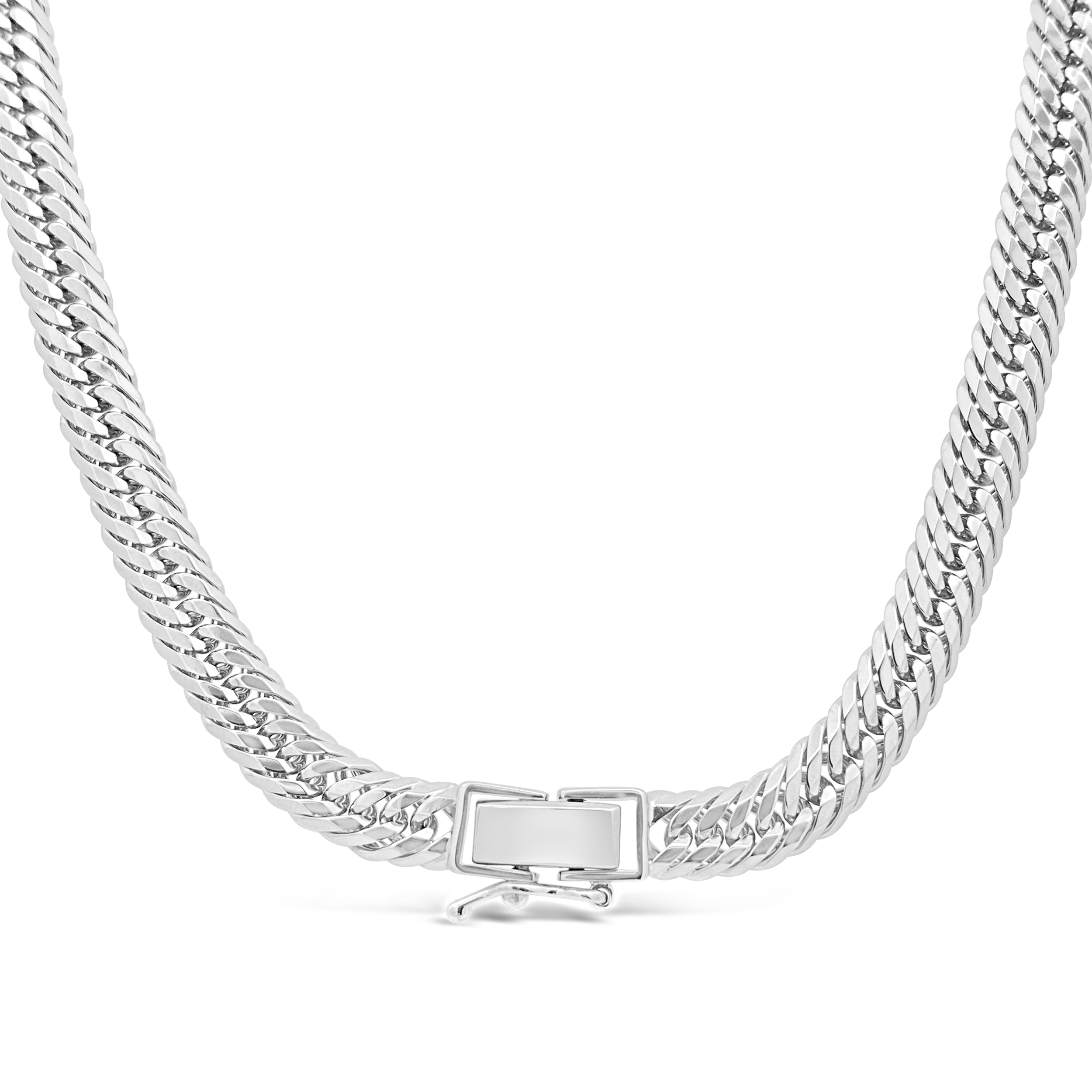 Aura By Martin Binder Platinum 5.85mm 12 Cut Link Chain Necklace