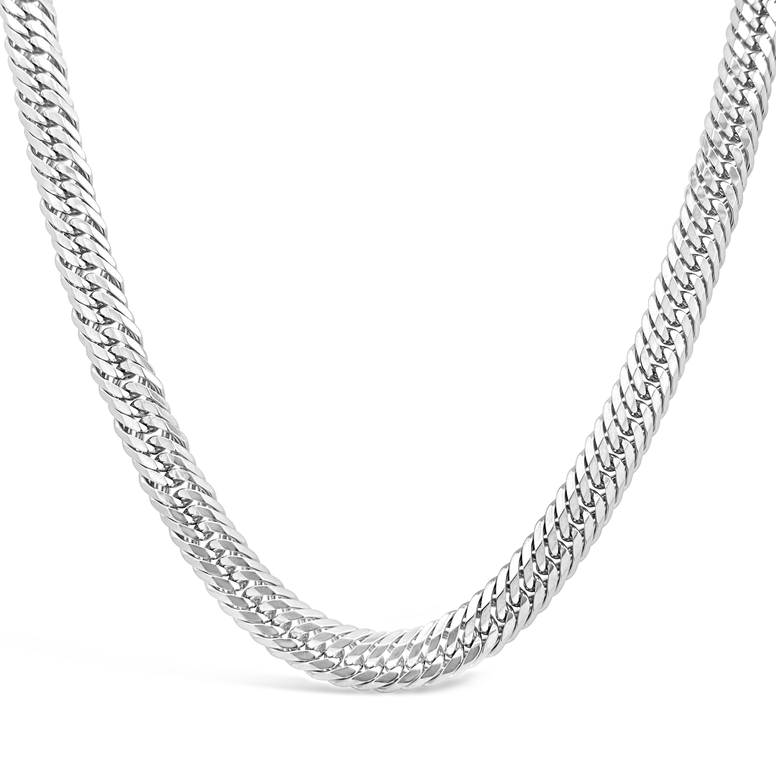 Aura By Martin Binder Platinum 5.85mm 12 Cut Link Chain Necklace