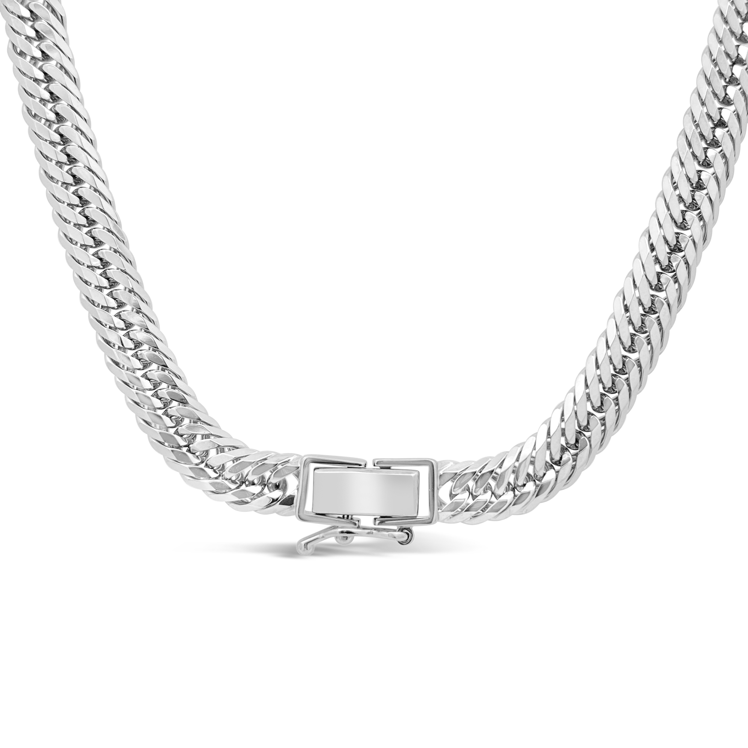 Aura By Martin Binder Platinum 5.85mm 12 Cut Link Chain Necklace
