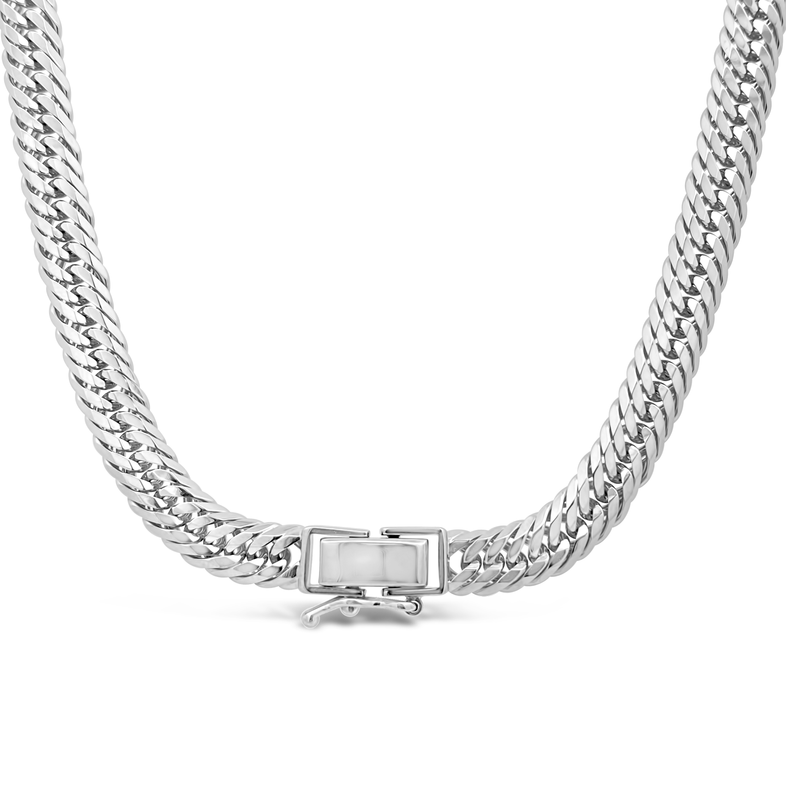 Aura By Martin Binder Platinum 5.85mm 12 Cut Link Chain Necklace