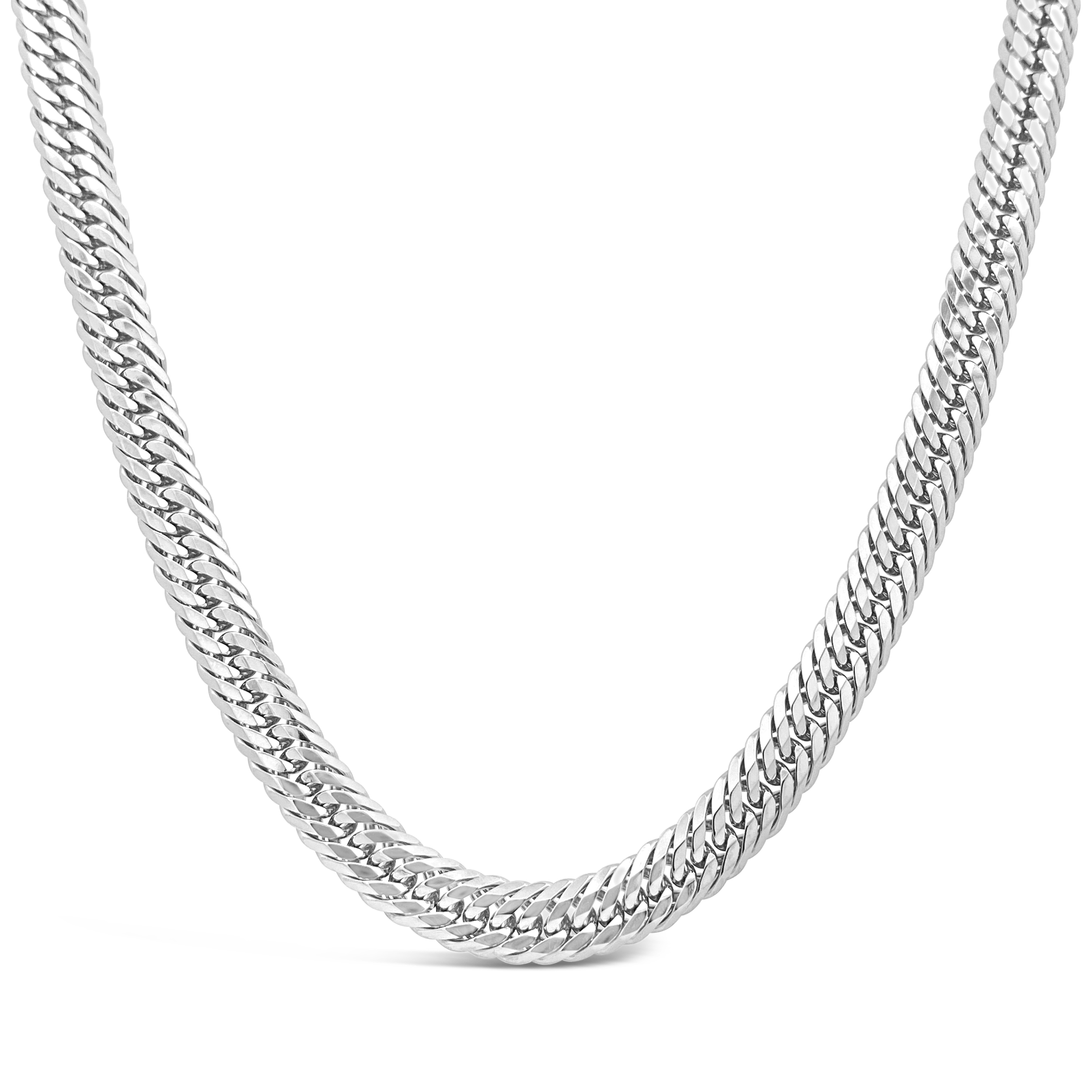 Aura By Martin Binder Platinum 5.85mm 12 Cut Link Chain Necklace