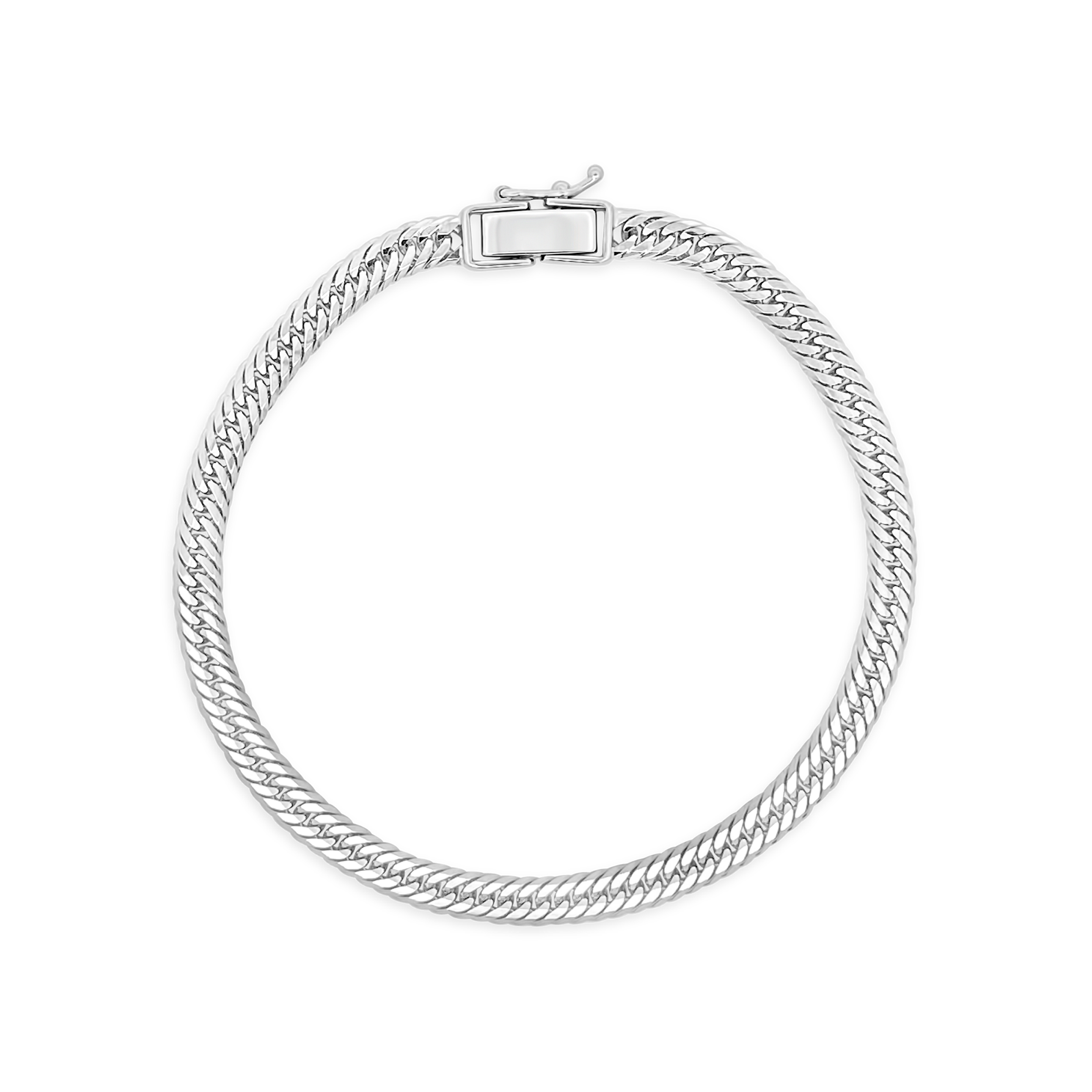Aura By Martin Binder Platinum 4.3mm 12 Cut Link Chain Bracelet