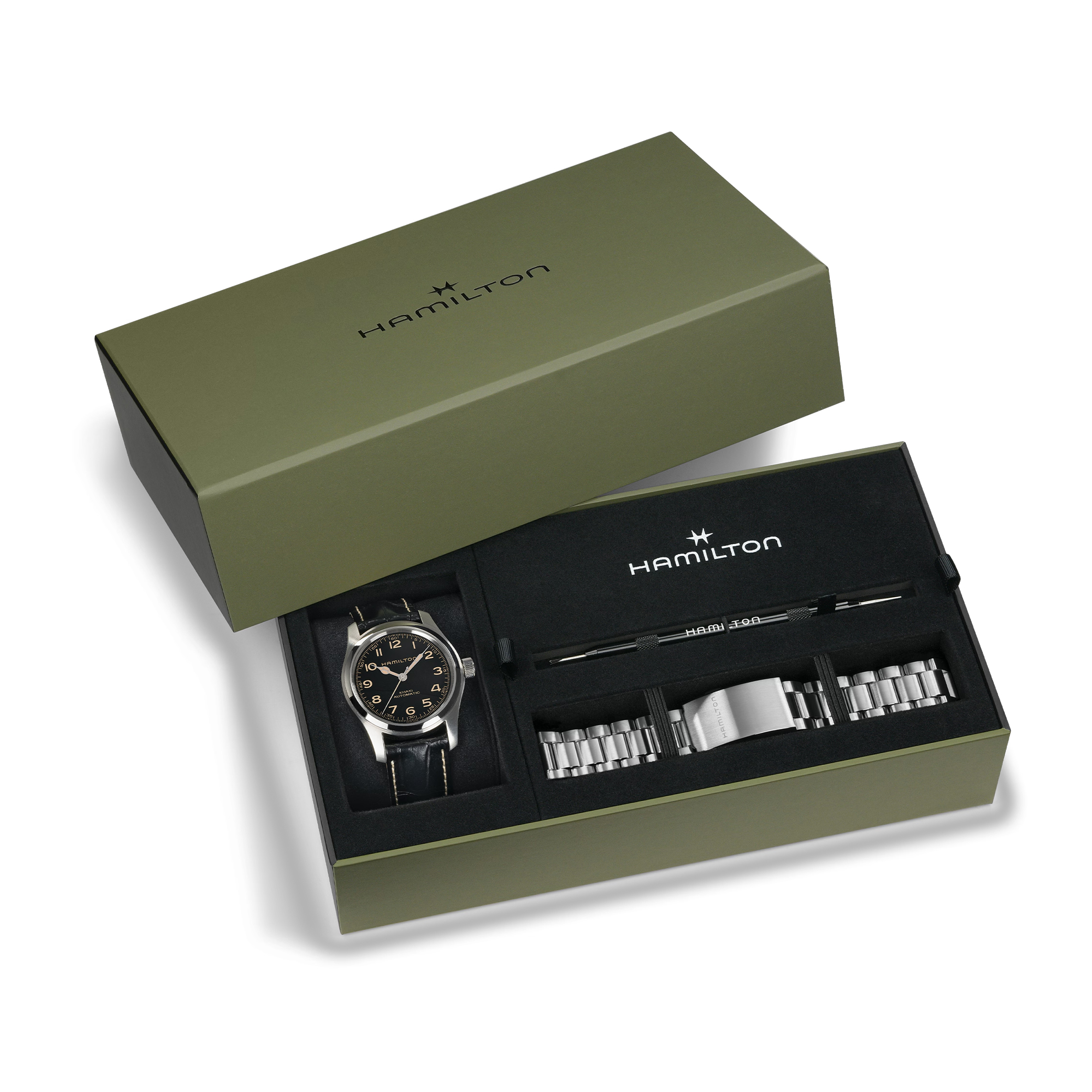 Hamilton Khaki Field Murph Auto 42mm Bracelet Bundle Wristwatch