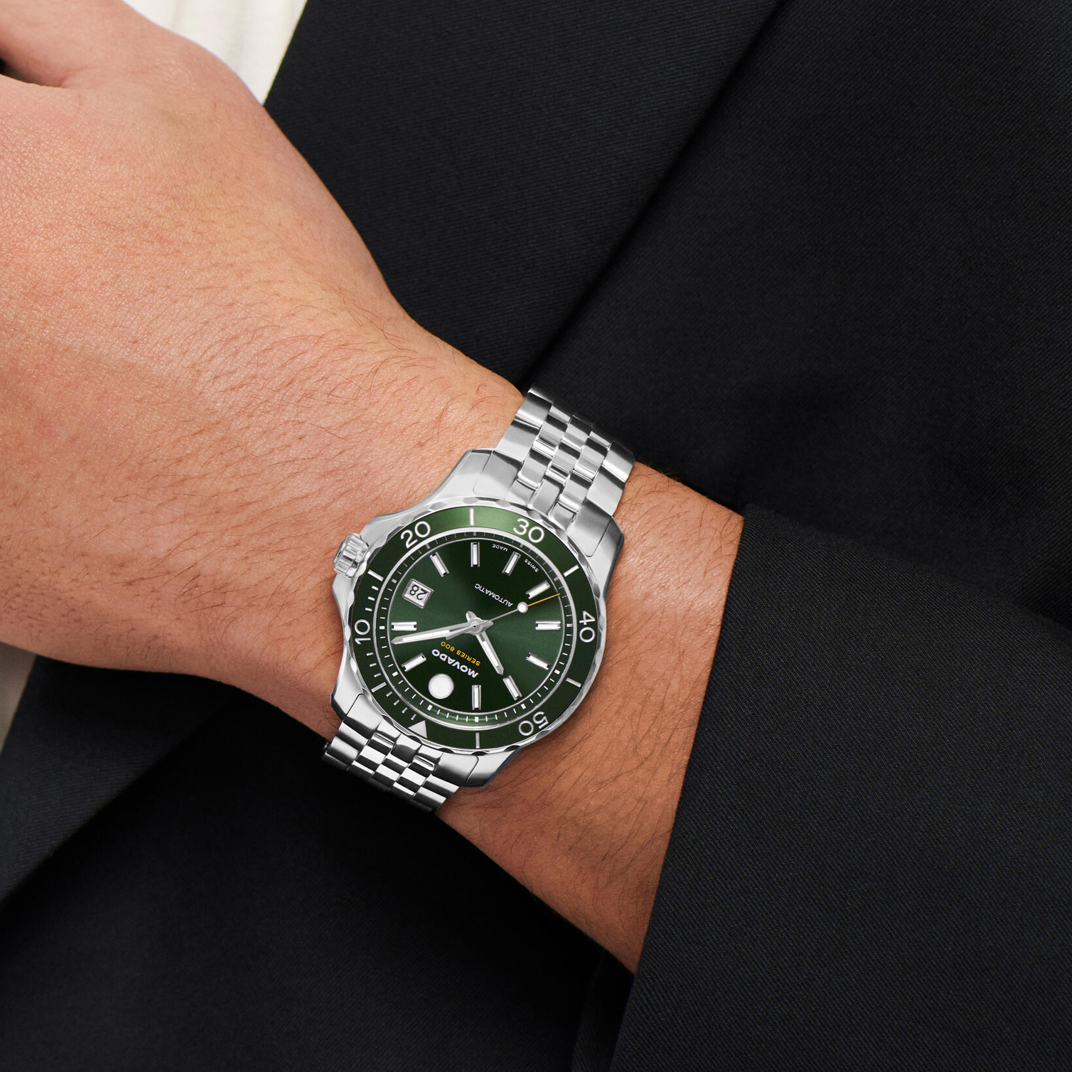 Movado Series 800 Auto Green Wristwatch