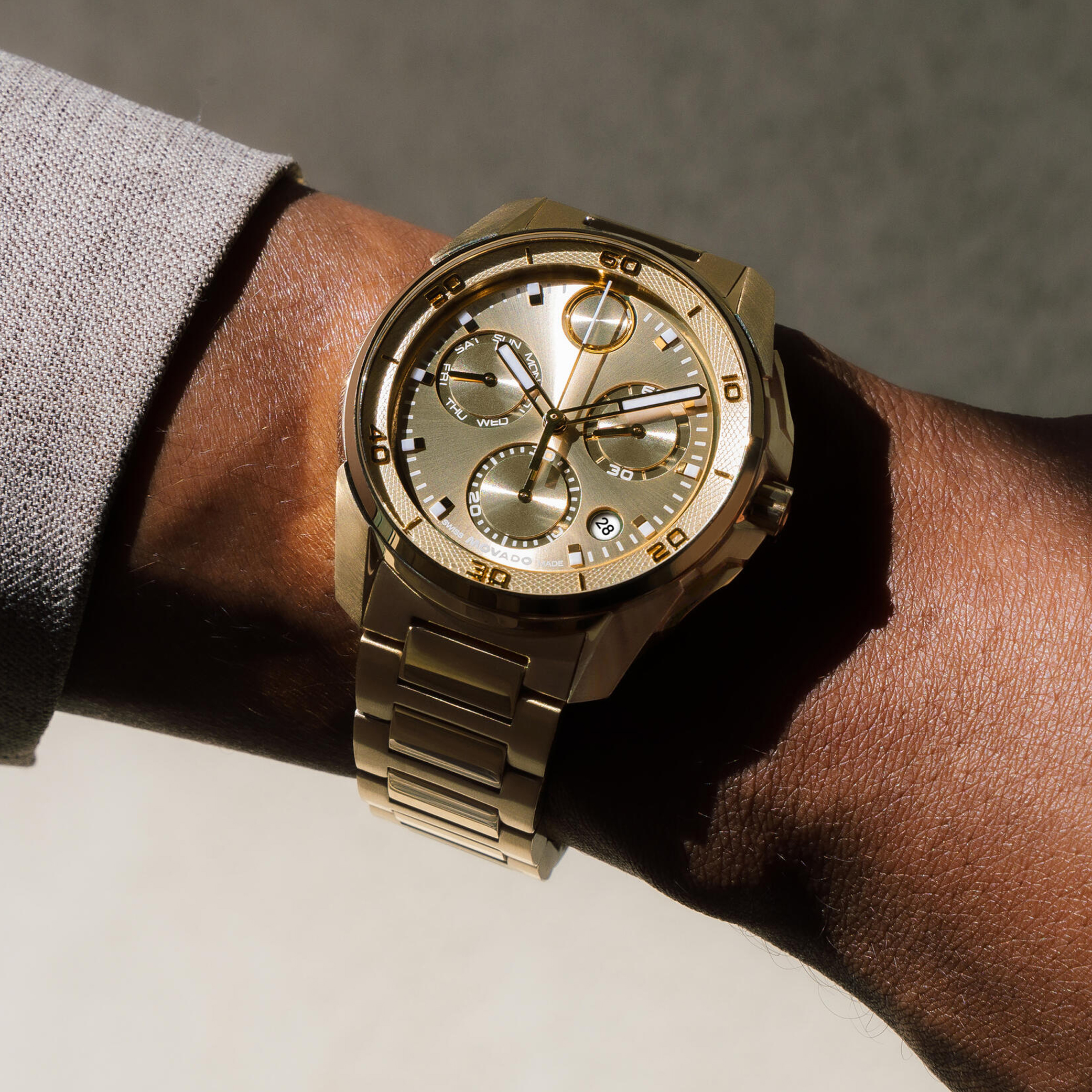 Movado Bold Verso Gold Chronograph Wristwatch