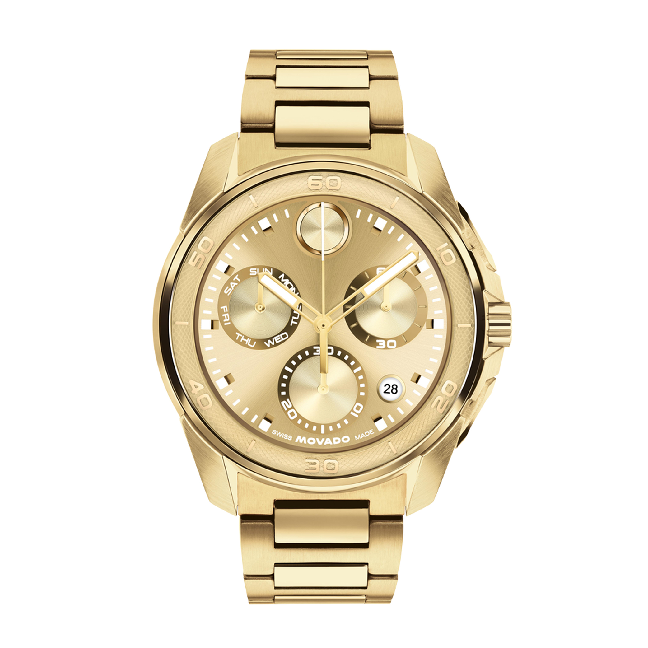 Movado Bold Verso Gold Chronograph Wristwatch