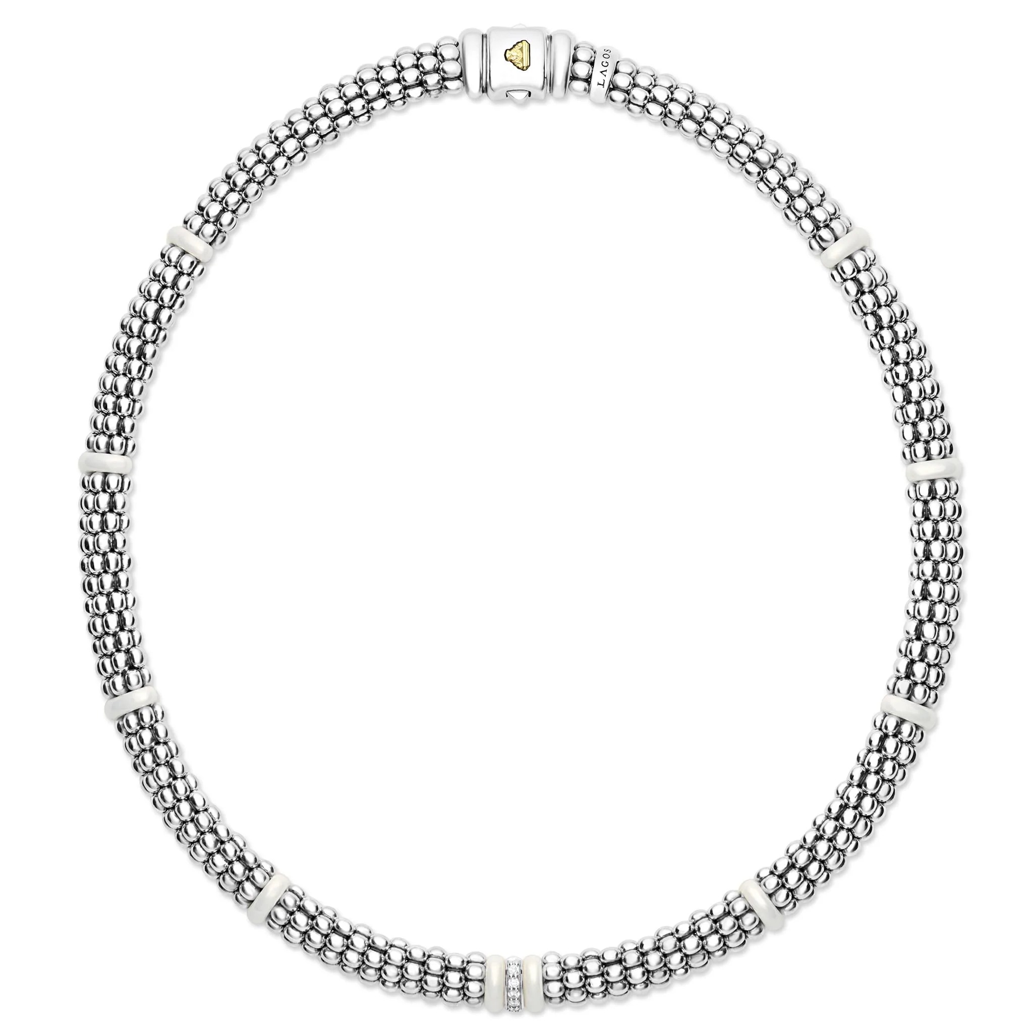 Lagos White Caviar Single Station Diamond Caviar Necklace