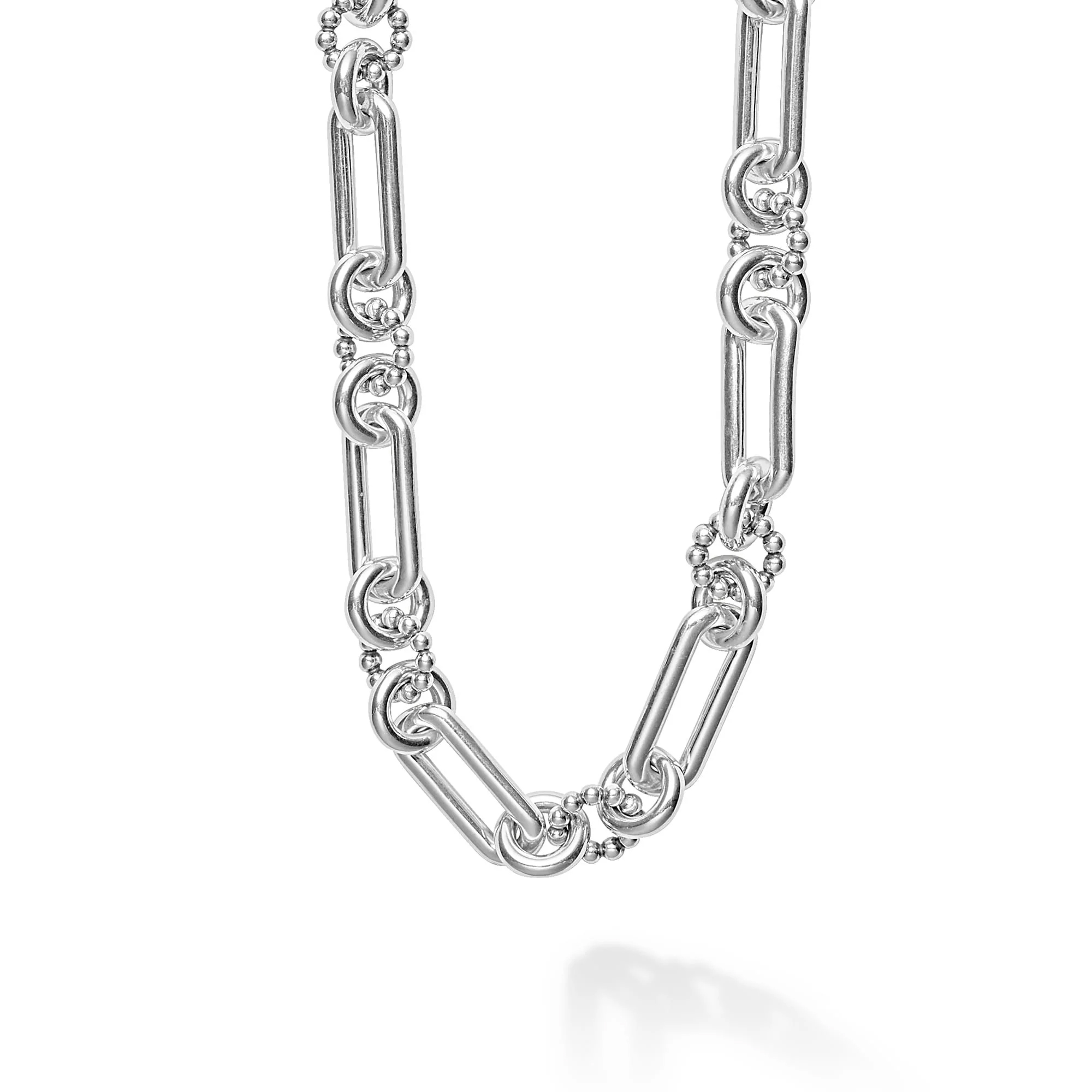 Lagos Signature Caviar Silver Link Necklace