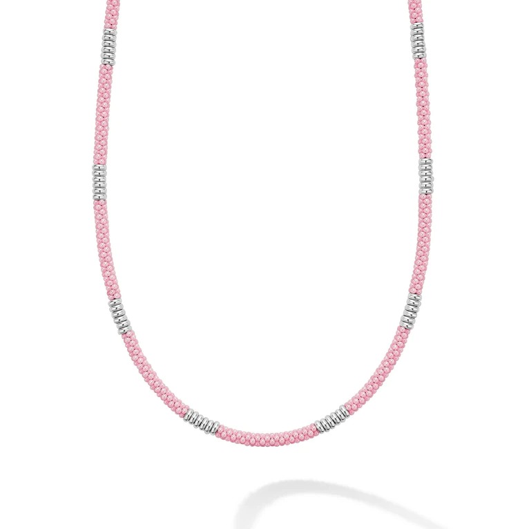 Lagos Pink Caviar Ceramic Beaded Necklace