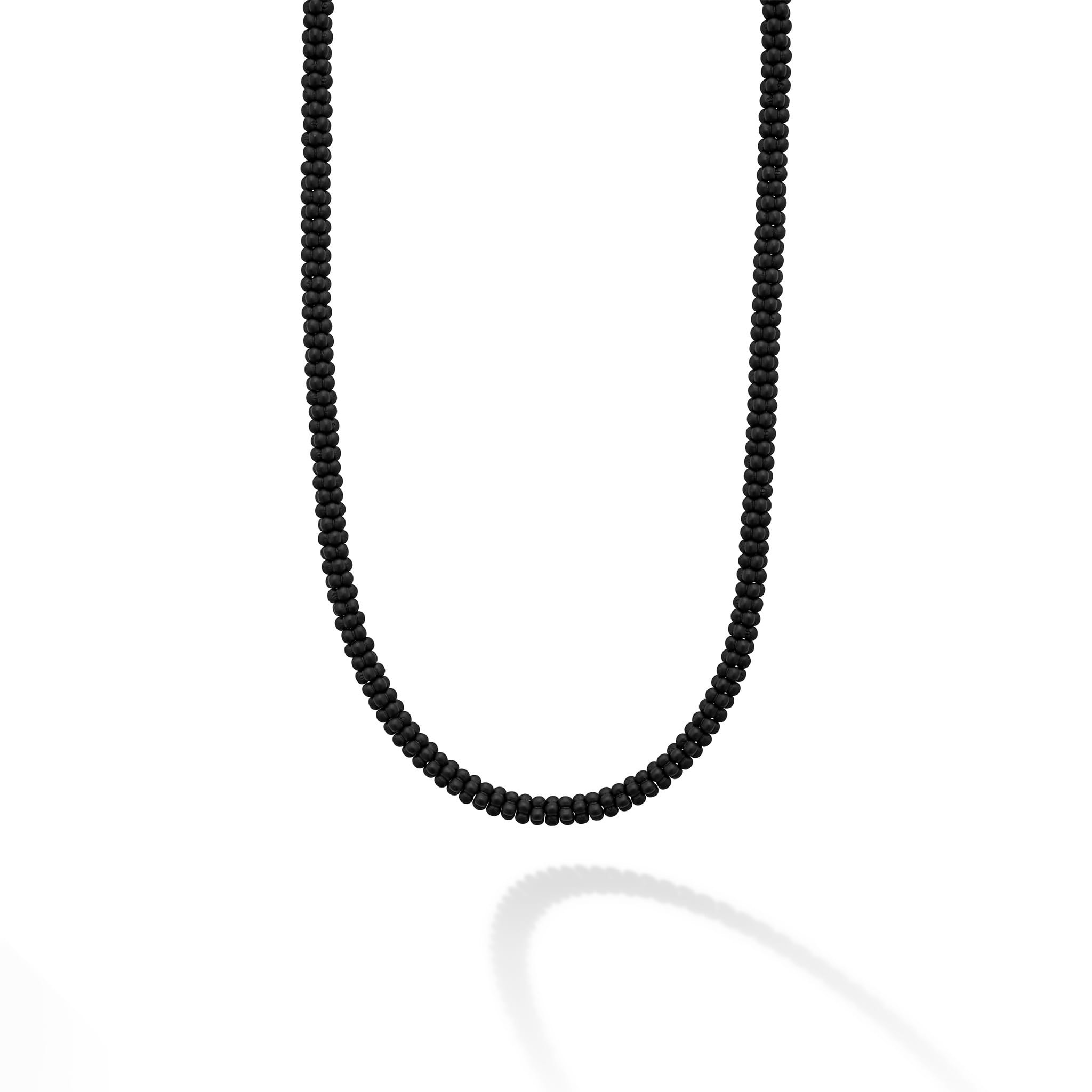 Lagos Men's Black Caviar Matte Black Ceramic Beaded Necklace