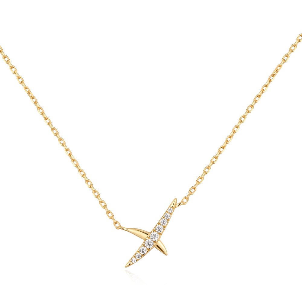 Ania Haie Heart Hunter Kiss Pave Necklace