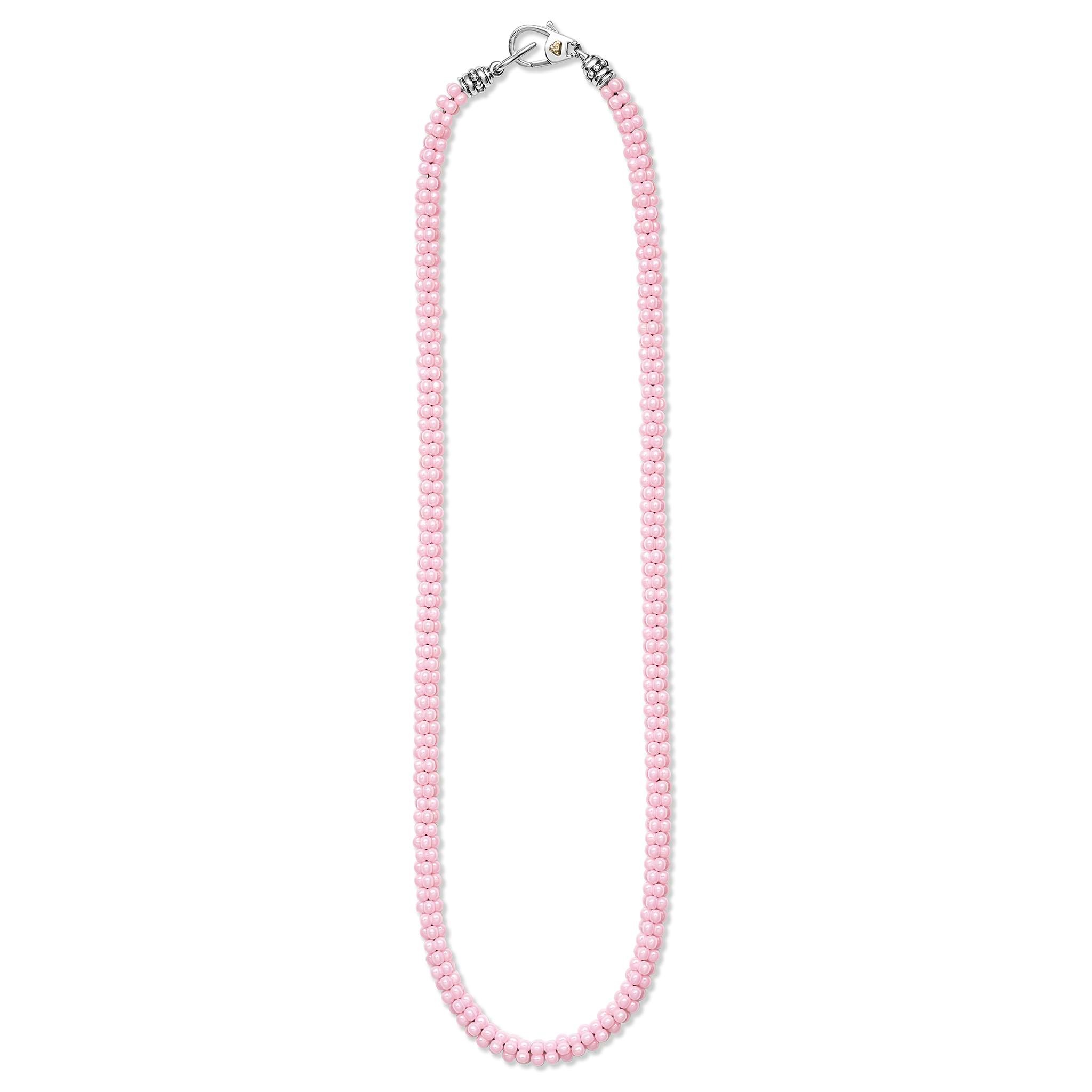 Lagos Pink Caviar Ceramic Beaded 5mm Necklace