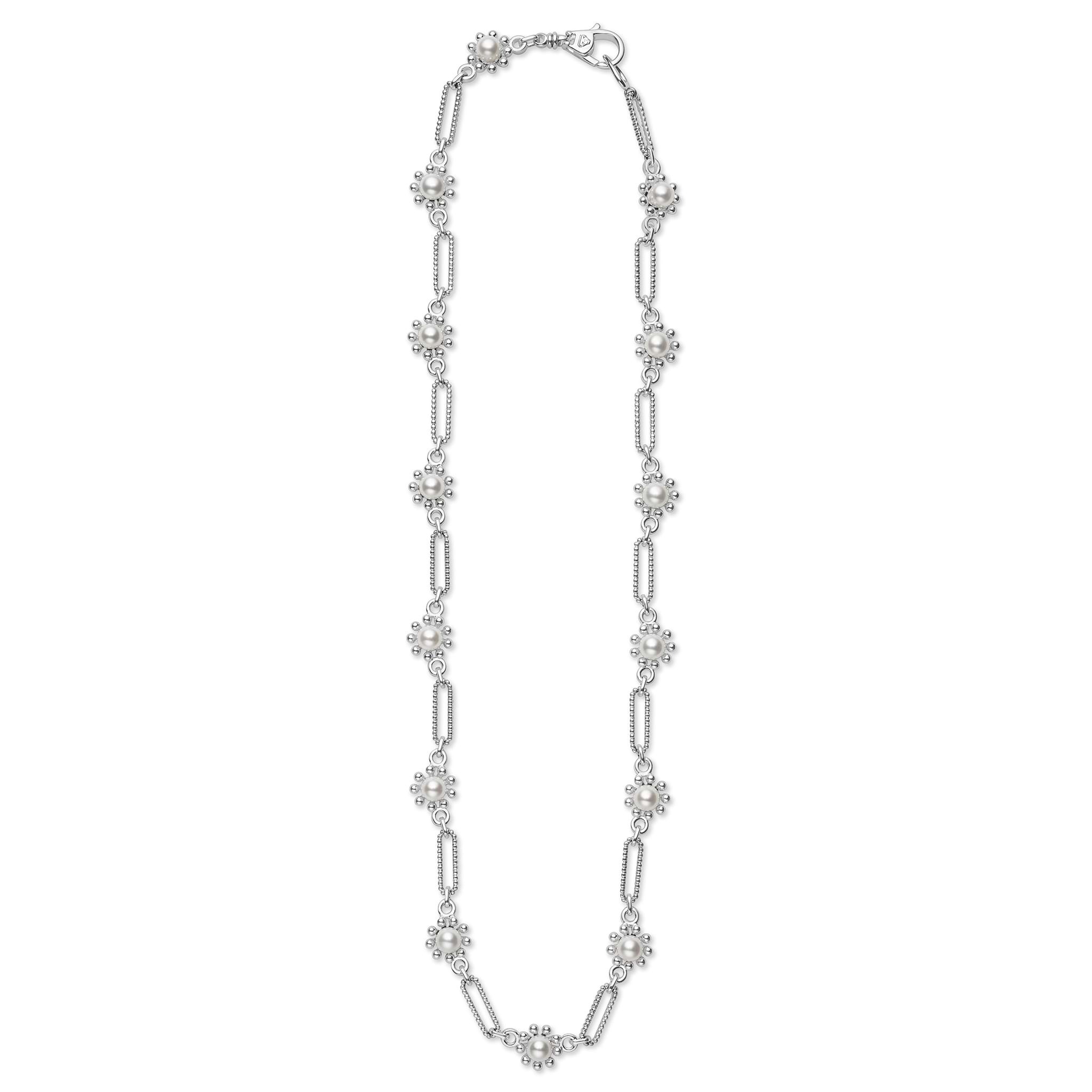 Lagos Luna Fleur Pearl Link Necklace