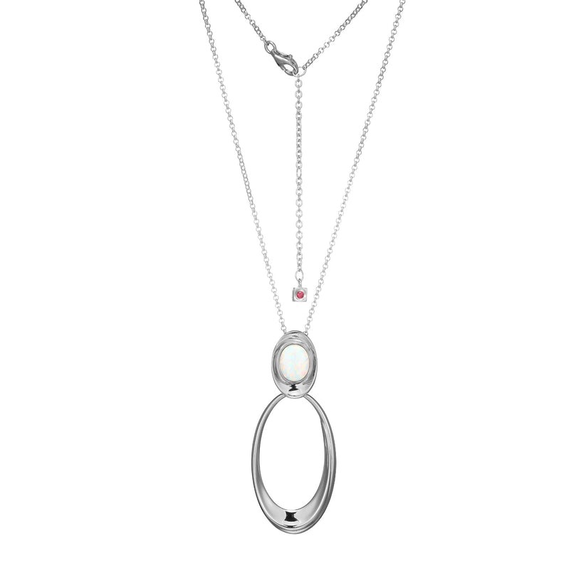 Elle Swirl Opal Dangle Necklace