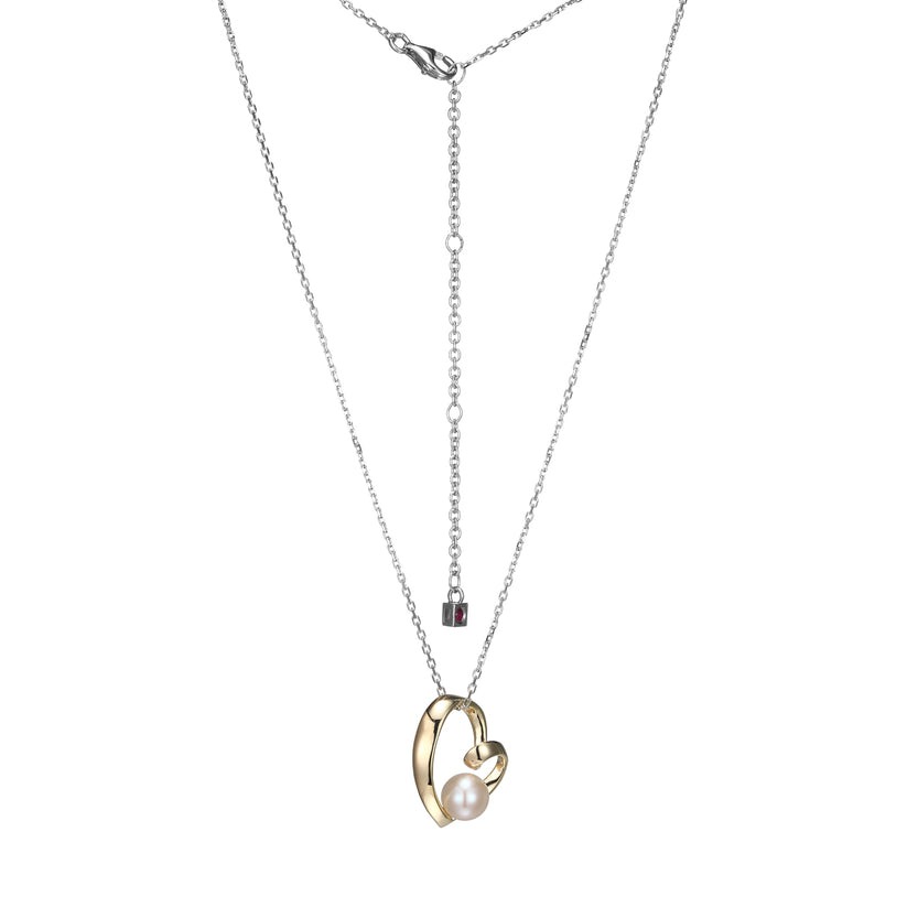 Elle Amour Pearl Heart Necklace