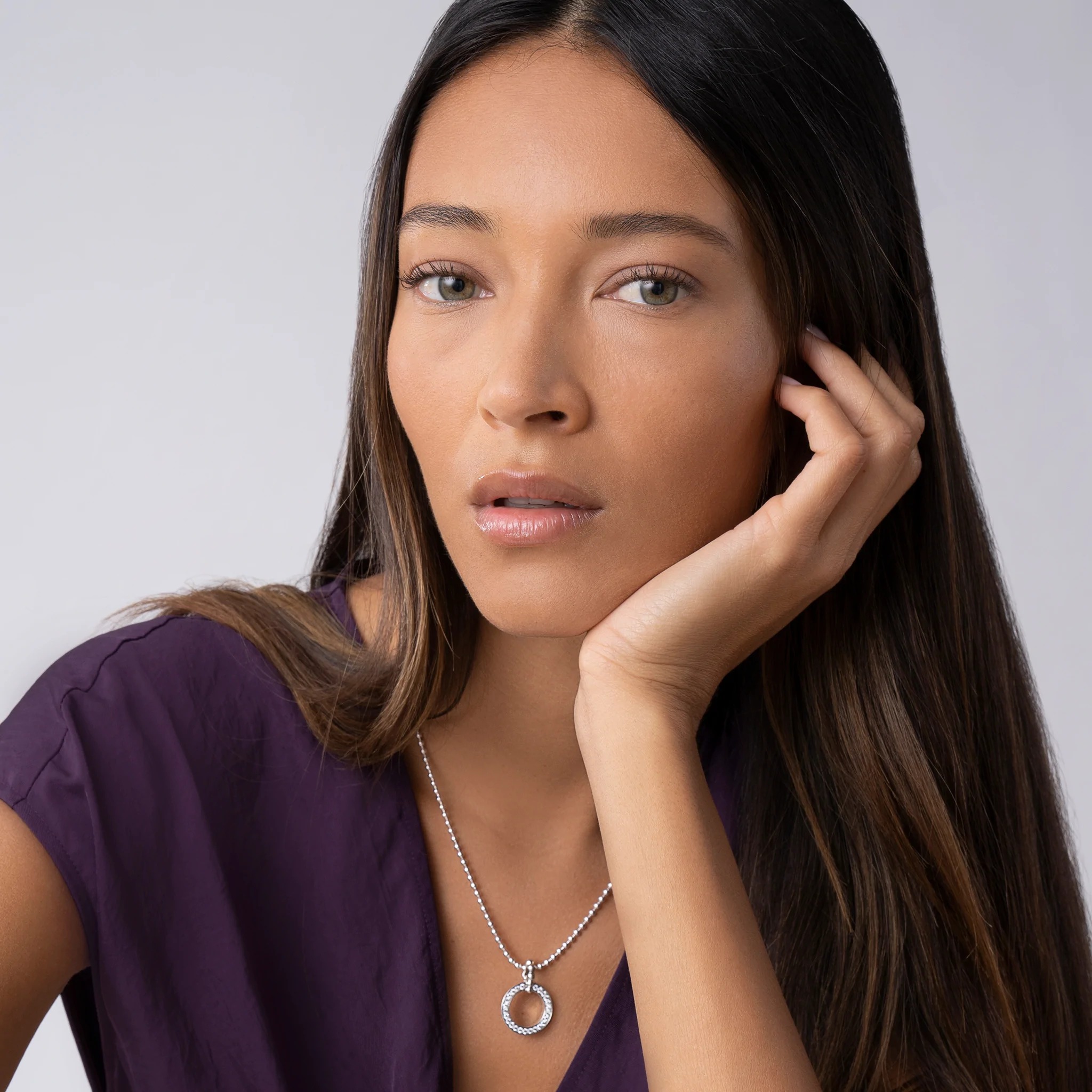 Lagos Caviar Spark Diamond Circle Necklace
