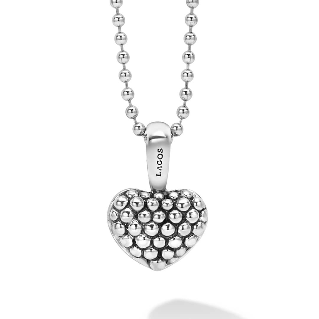 Lagos Signature Caviar Beaded Heart Necklace