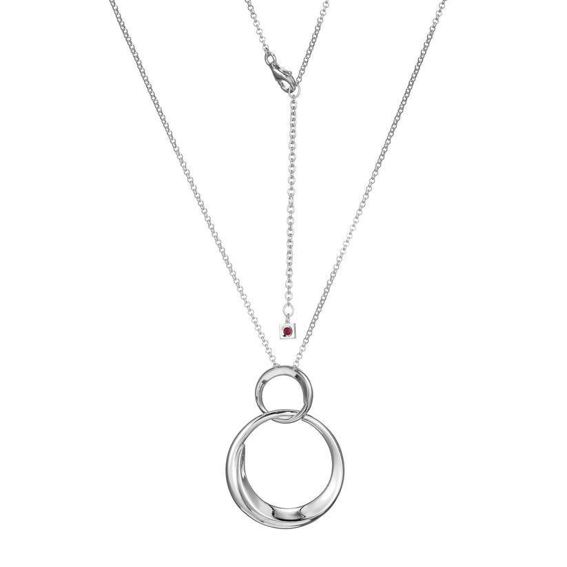 Elle Swirl Linked Circle Dangle Necklace