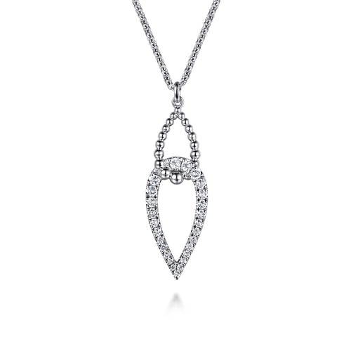 Gabriel & Co. Bujukan Silver White Sapphire Interlocking Pendant Necklace
